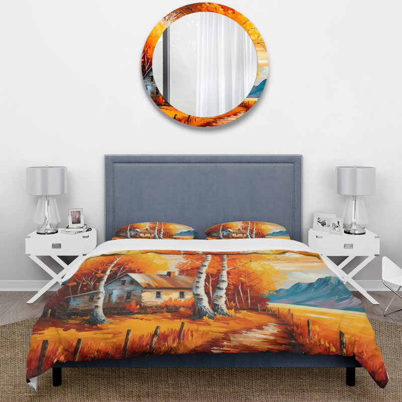 Petit ensemble de housse de couette Cottage Cottage In Autumn III - Microfibre de polyester