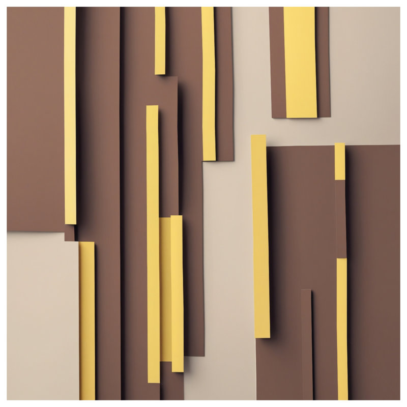 Brown Yellow Rectangular Blocks Double Sided Throw Pillows, 16 x 16 inches