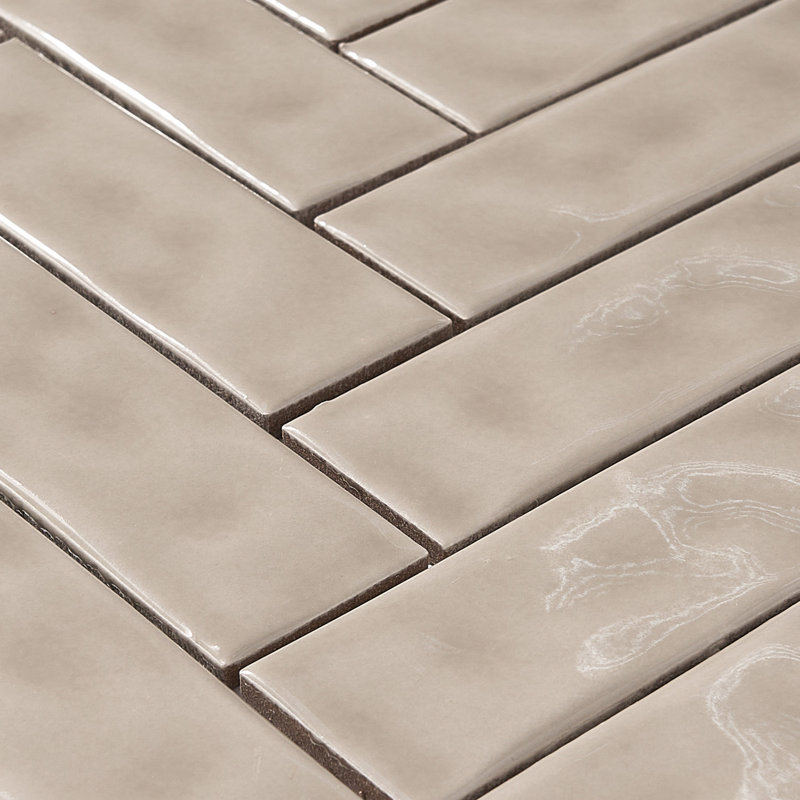 1.35" x 4.35" Porcelain Mosaic Wall & Floor Tile, Taupe