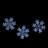Set of 3 Cascading White and Blue Snowfall LED Snowflake Christmas Lights 25"