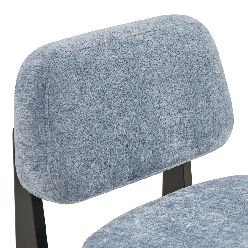 Chaise d'appoint moderne Solara avec structure en bois massif, Bleu