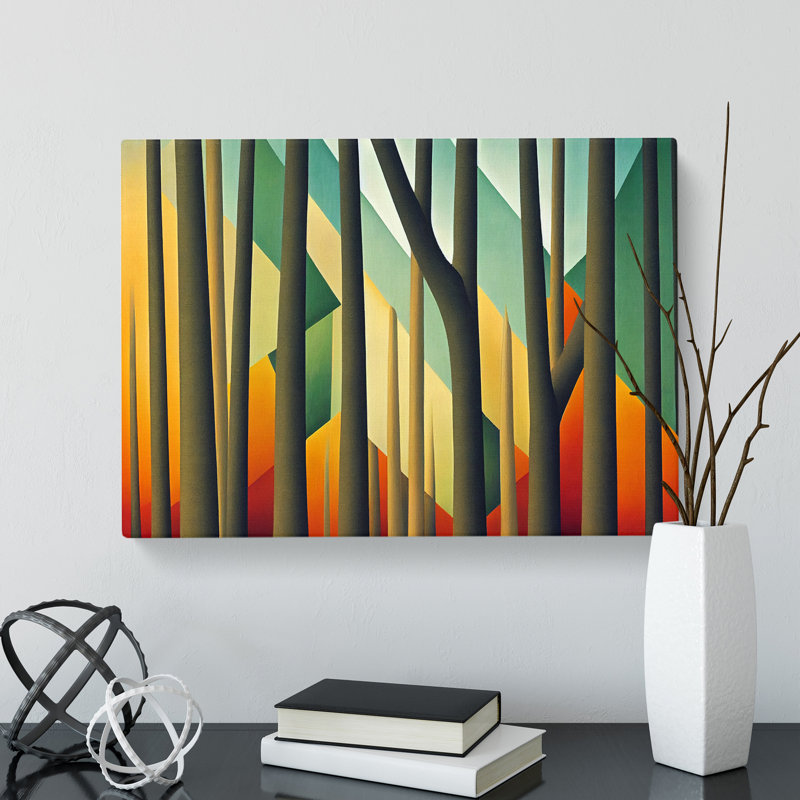 Colourful Abstract Summer Forest Vol.4 - Wrapped Canvas Print, 50cm H x 76cm W x 3cm D