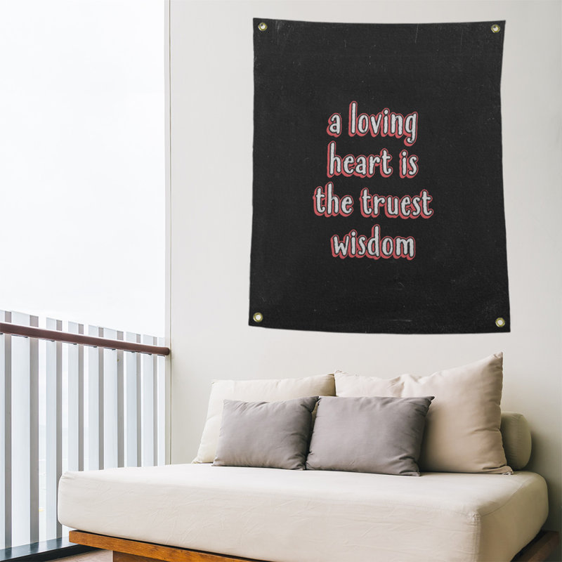 Tapisserie en polyester avec citation en polyester, H 36 po x l 26 po, Rouge