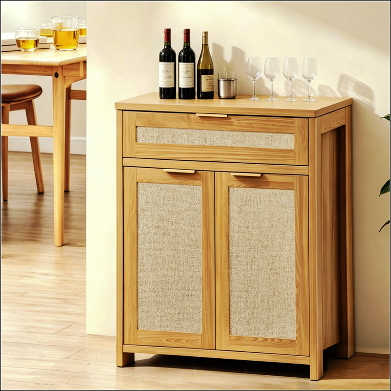 Buffet en rotin, rangement de ferme avec tablette réglable, armoire de cuisine Boho pour la salle à manger et le salon