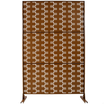 Outdoor & Indoor Privacy Screen Metal Privacy Screen 76" H×48" W, Freestanding Decorative Privacy Screen by KAQCVIN
