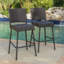 Ensemble de 2 tabourets de bar 29 po en rotin PE sans accoudoirs, brun foncé, durables et élégants pour une utilisation en terrasse-134682426