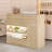 55" Reception Desk with LED Lights, Double-Layer Display Rack, L-Shaped Front Desk Reception Room Table Drawer With Lock-1722814936