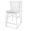  Tabouret de comptoir en bois massif 25 po