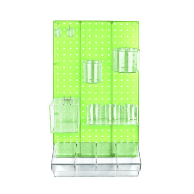La trousse d'organisateur de panneau mural polyvalent 12 pièces avec un panneau et un assortiment d'accessoires (l 13,5 po x H 22 po) DIY