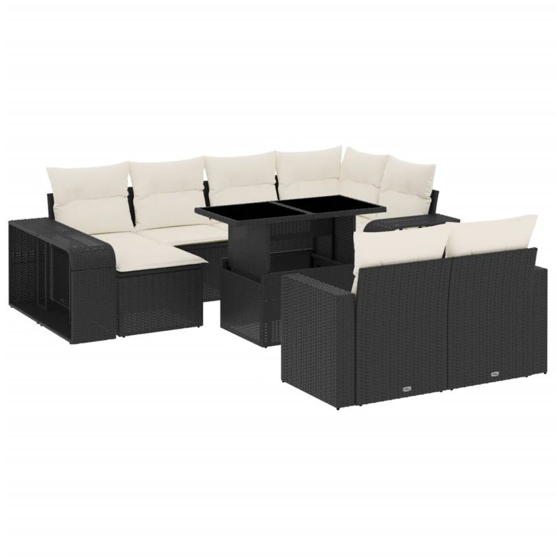 Vidaxl Garden Sofa Set Black