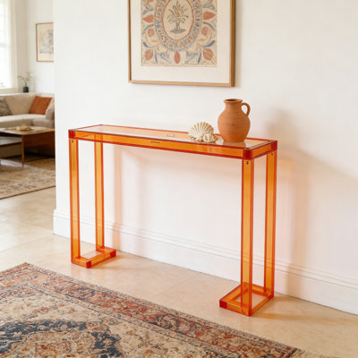 Acrylic frame glass countertop console table
