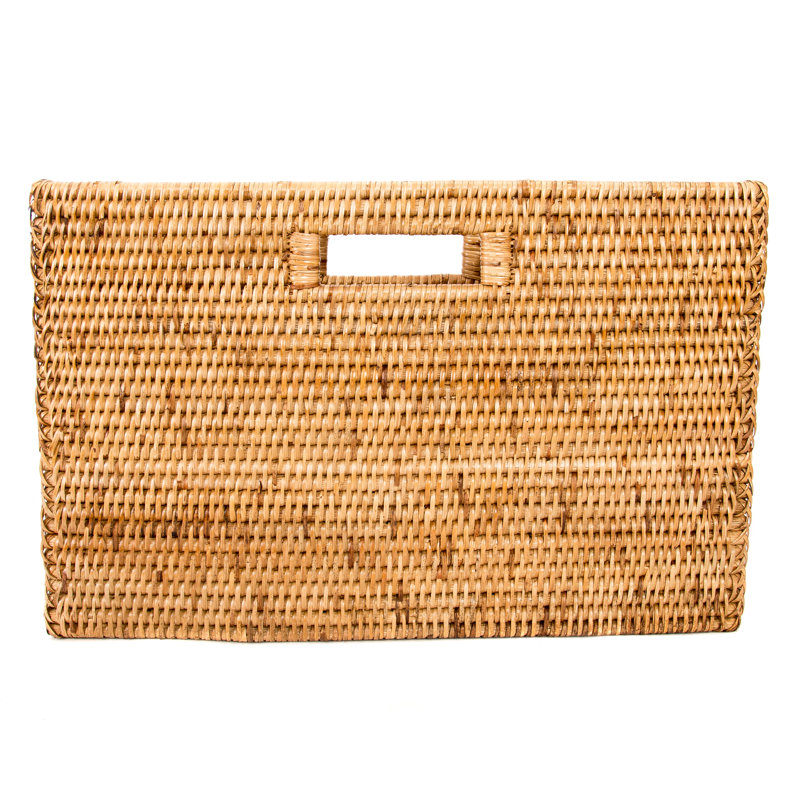 Wicker Magazine Rack, Honey Brown