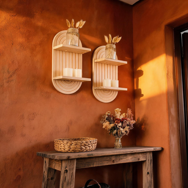 Tablettes murales flottantes Boho, Jaune