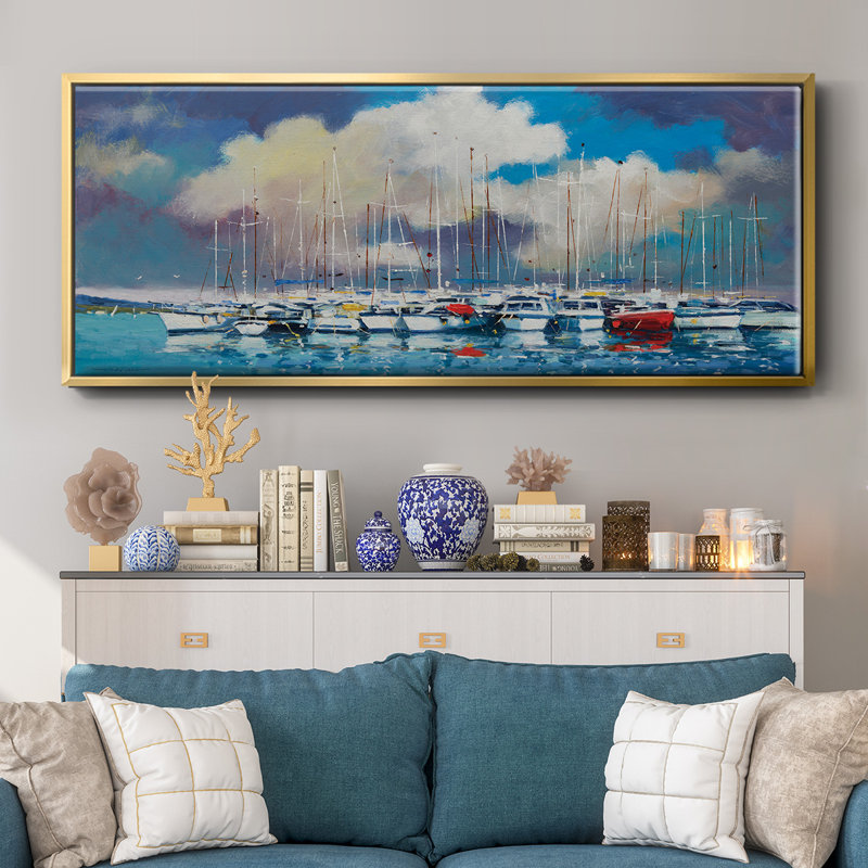 Abstract Port- Framed Canvas, 20" H x 50" W