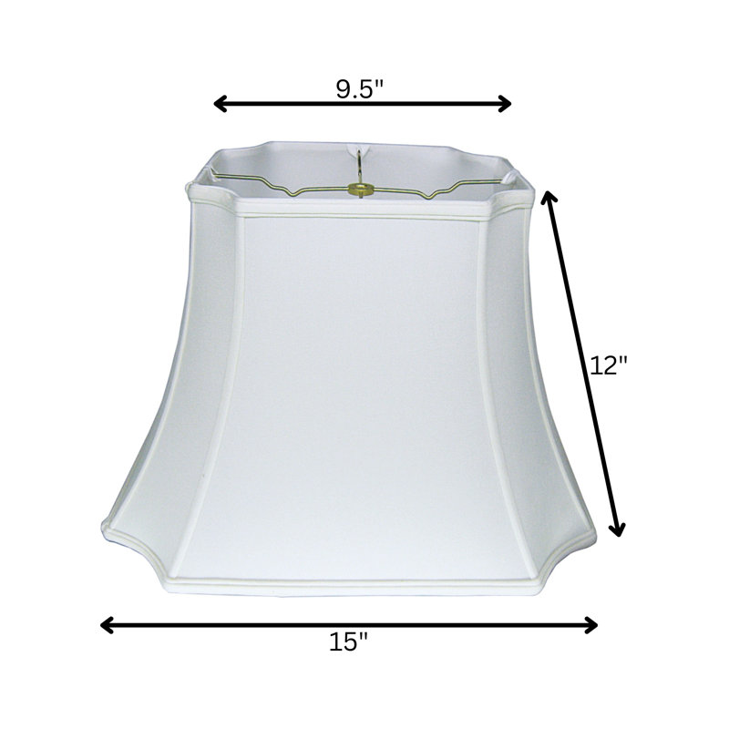 Abat-jour oblong de qualité supérieure, Neige, H 12 po x l 15 po x P 12 po