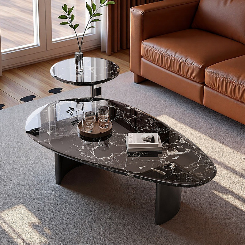 Table basse en marbre Luxury-Style, H 15,7 po x L 47,2 po x P 29,5 po