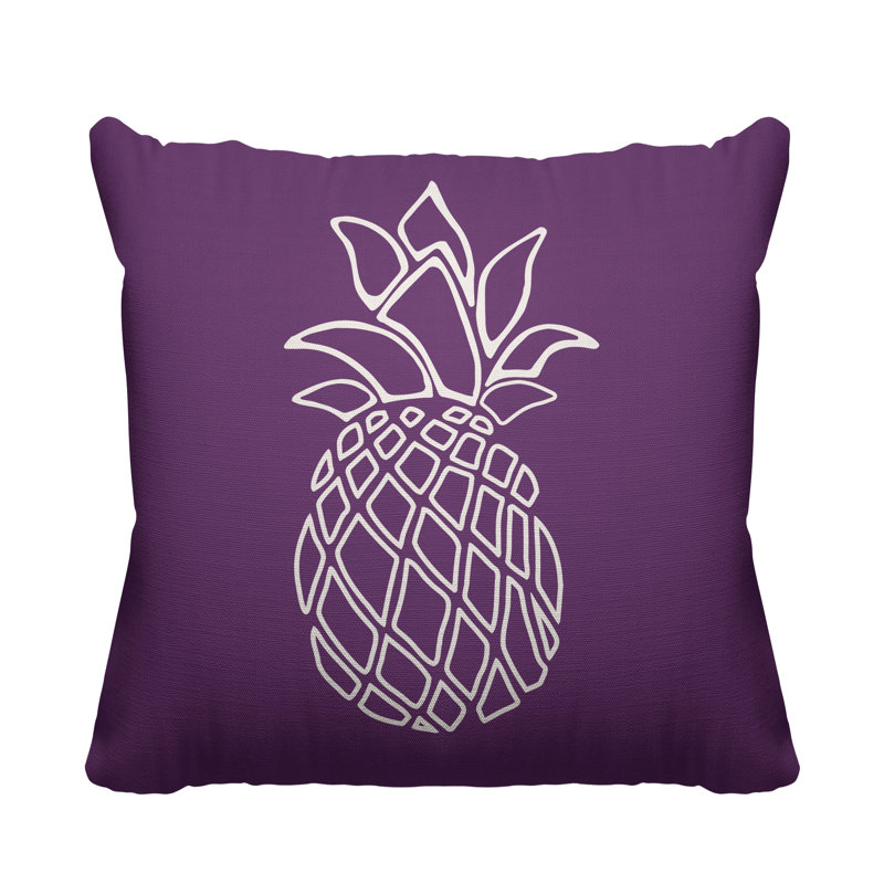 Housse de coussin d'extérieur carré Calico, H 15 po x l 15 po, Mauve