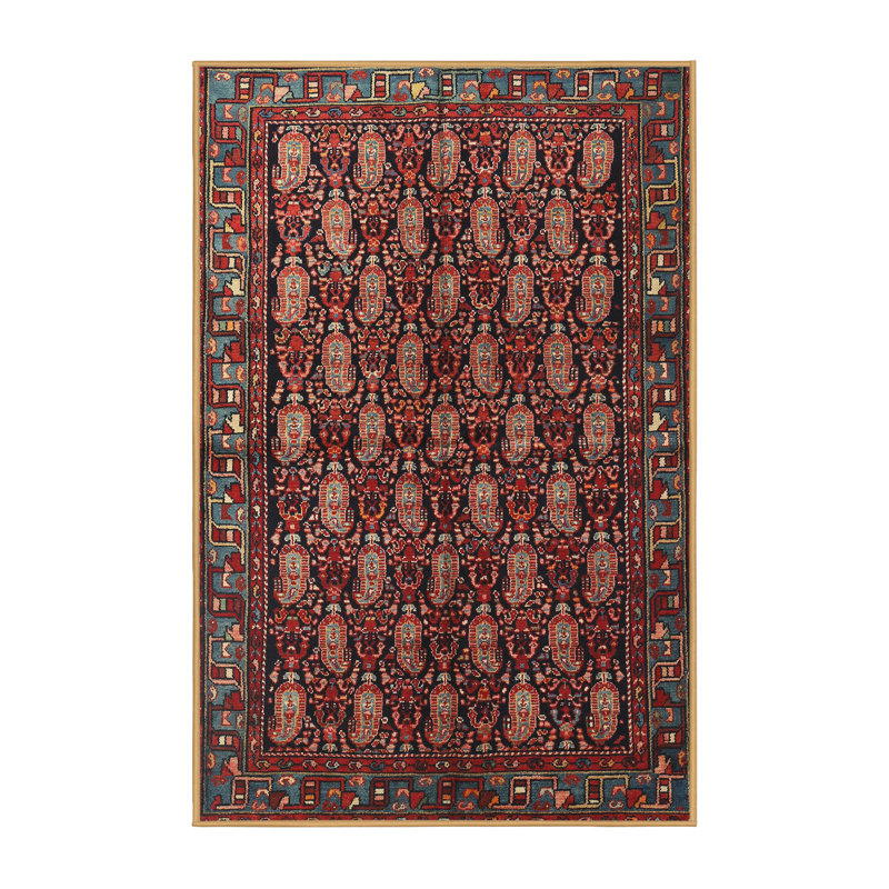 Tapis rouge à motif cachemire, Rectangle 5 pi x 7 pi