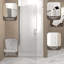 Porte de douche pivotante 24 po x 72 po, cadre en aluminium nickel brossé, demi-cadre, film en verre trempé anti-déflagrant de 1/4 po (6 mm)