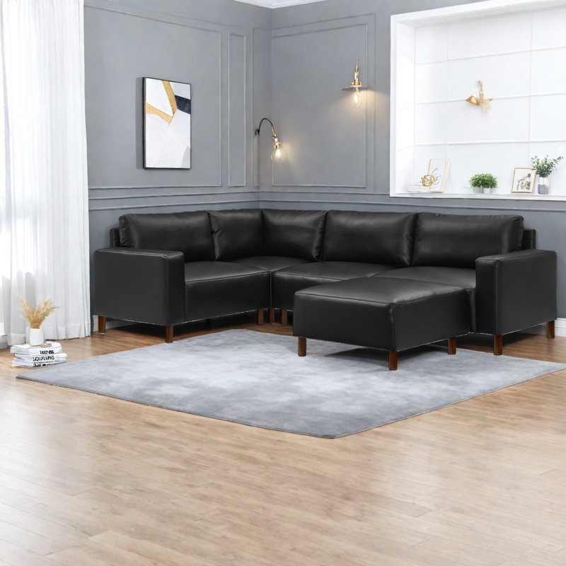 Canapés modulaires modernes, similicuir respirant, canapé contemporain