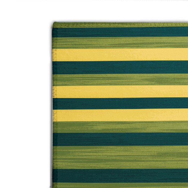 Tapis intérieur / extérieur vert HorizontalStripes, Rectangulaire 2 pi x 3 pi
