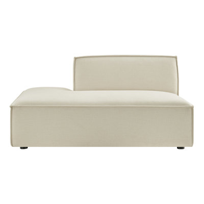 Faucett Performance Fabric Upholstered Left-Facing Armless Modular Chaise In Ecru