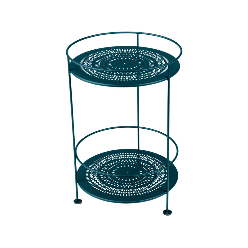 Guinguette Outdoor Round Side Table, Acapulco Blue