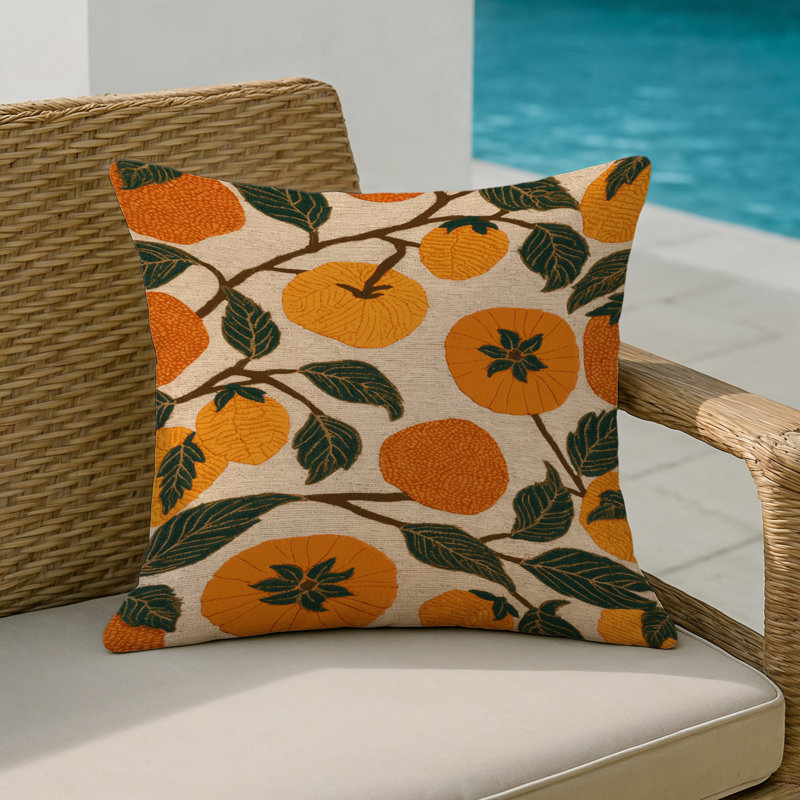 Coussin intérieur et extérieur, Carré 18 po, Persimmon américain