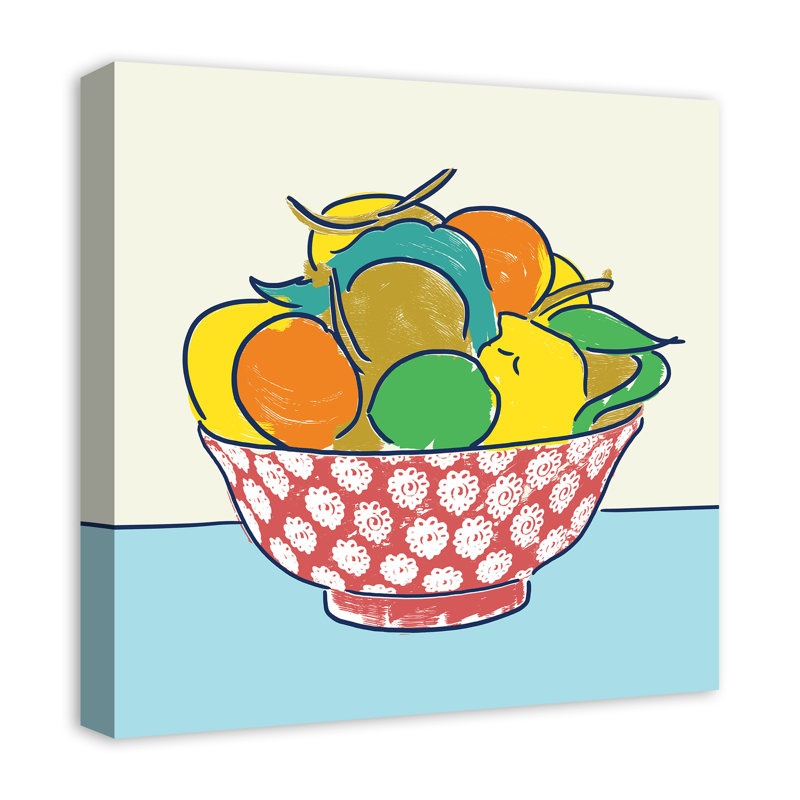 « my préféré fruit bol »-impression sur toile tendue, H 20 po x l 20 po x P 1,25 po