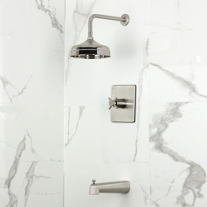Kingston Brass Concord Single-Handle Pressure Balanced Tub And Shower Faucet, Brushed Nickel