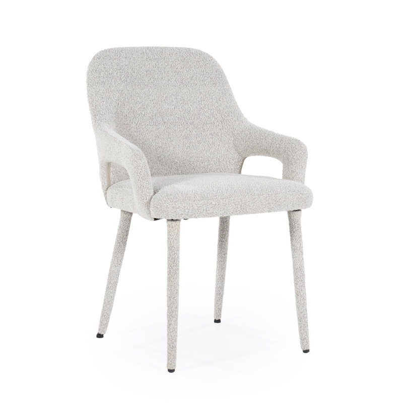 Dining Chair Upholstered Arm Chair, Beige