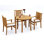 2 Seats 3 Pcs Grade-A Teak Wood Dining Set: 36" Round Table And 2 Cahyo Stacking Arm Chairs #11CH0702