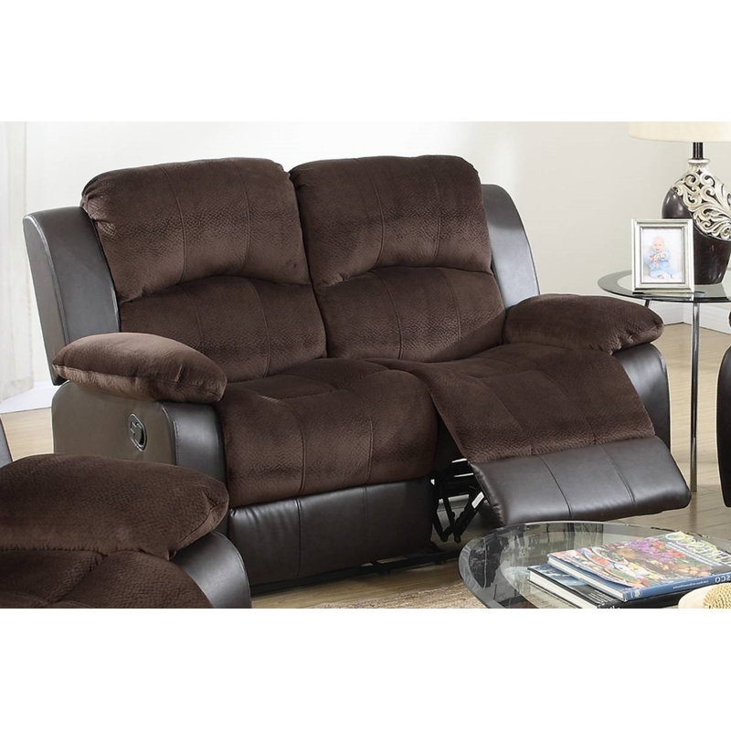 Drumack RECLINING LOVESEAT, Black Choco