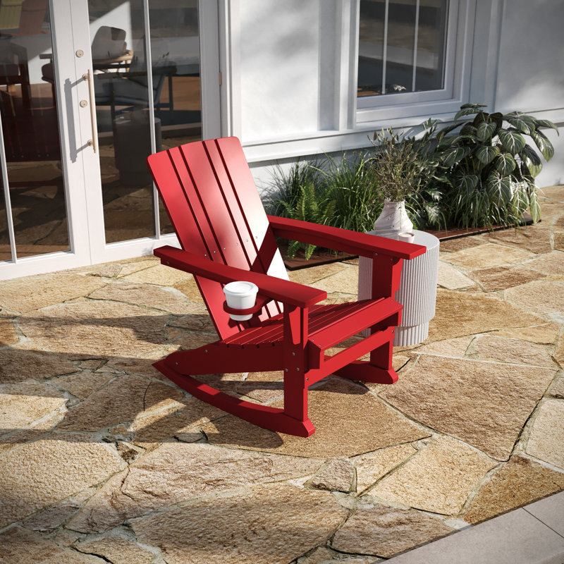 Collis Plastic / Acrylic Rocking Chair, Red