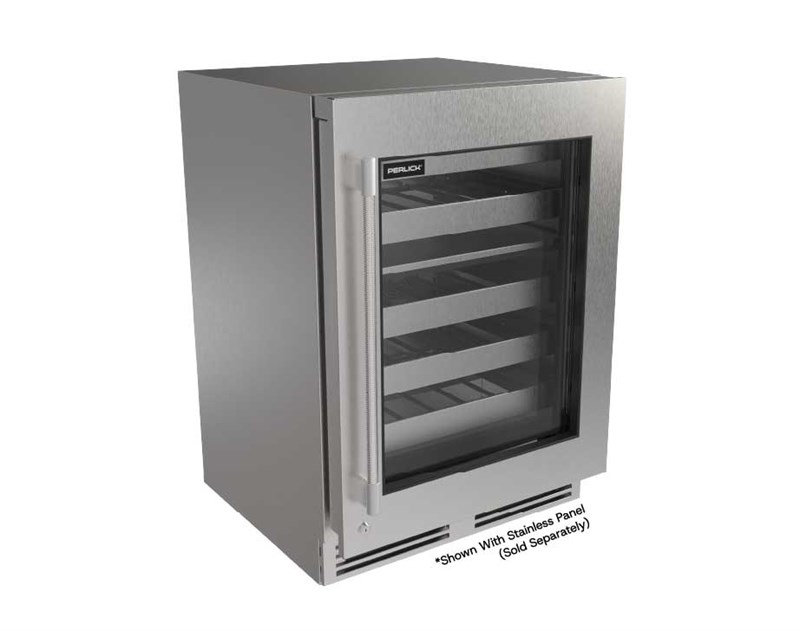Perlick G5 Luxe - 24" Dual Zone Wine Reserve Panel Ready Glass Door