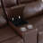 Chester Reddish  Brown  Vegan Leather   Reclining  Sofa With Cup-Holders ,Wireless Charging And LED Lights