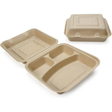 Bonnielou 100% Compostable Paper Disposable Food Container (Set of 200) Prep & Savour