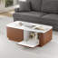 Table basse de rangement cannelée moderne avec plateau en faux marbre 39,4 "-2135058335