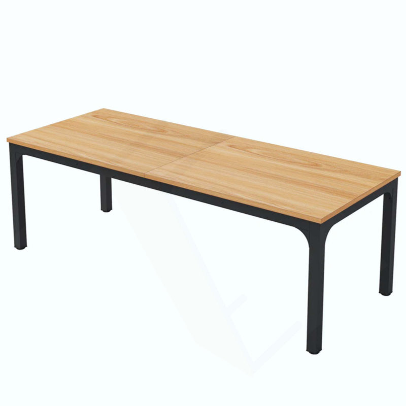 Bureau de direction rectangulaire, bureau, Naturel/noir