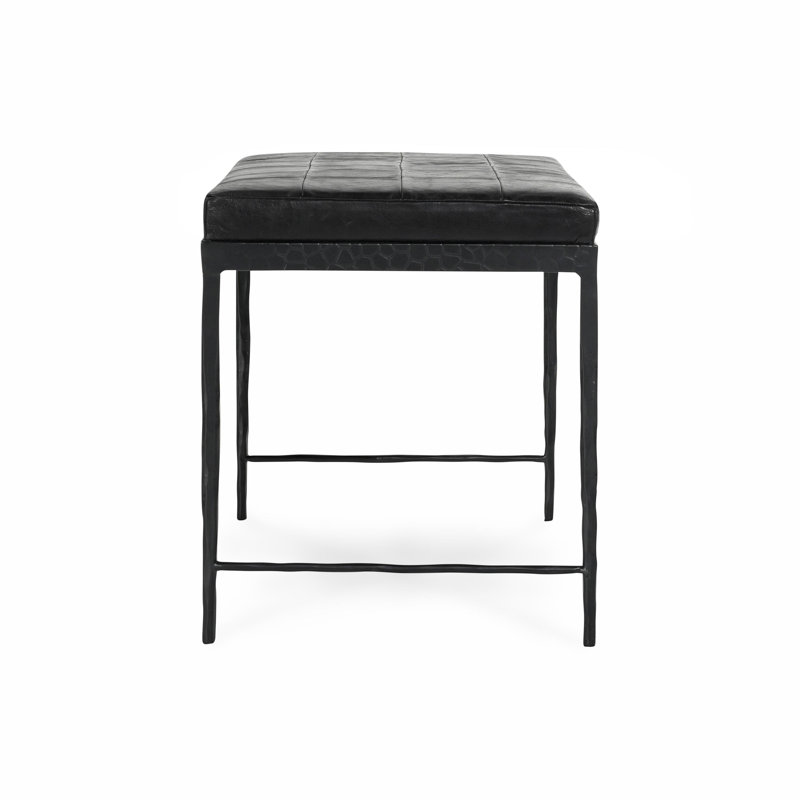 Malo Leather Bench, Black