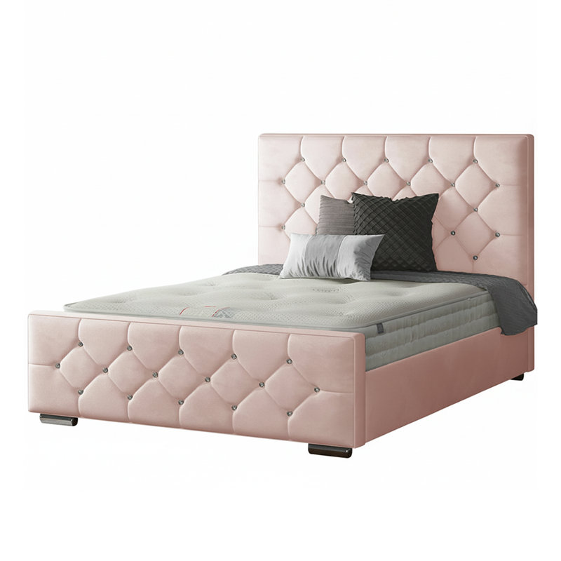 Chen Upholstered Bed, Pink, Single (3')