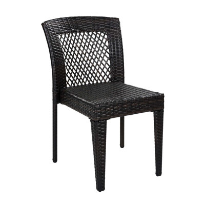 Modern Stackable Outdoor Dining Chairs Set of 4 with UV-Resistant PE Rattan and Heavy-Duty Frame