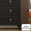 Simple Black Solid Wood 5-drawer Storage Cabinet