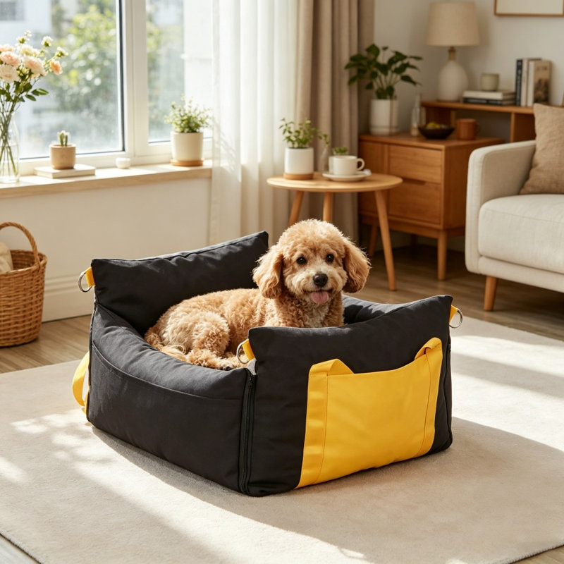 Dog Car Booster Seat,Portable Pet Travel Car Seat for Small Dogs & Cats,with Safety Leash,Non-Slip Base,Washable Soft Fabric,Fits Car Front & Back Seat