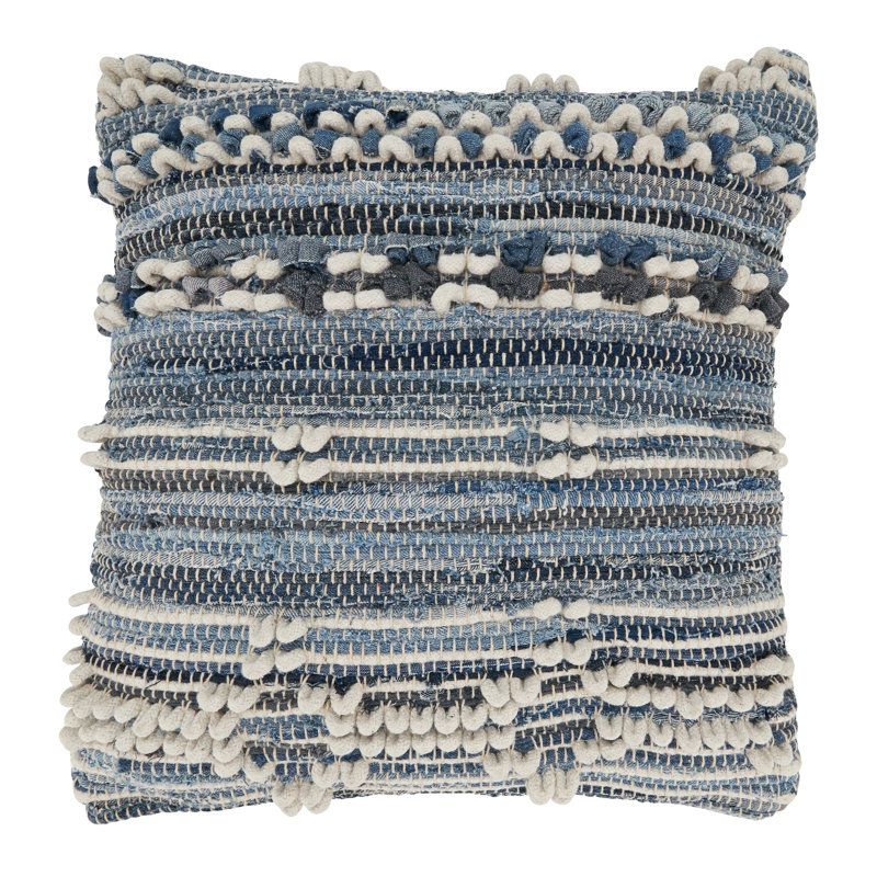 Housse de coussin en coton Denim Chindi Collection, Inférieur