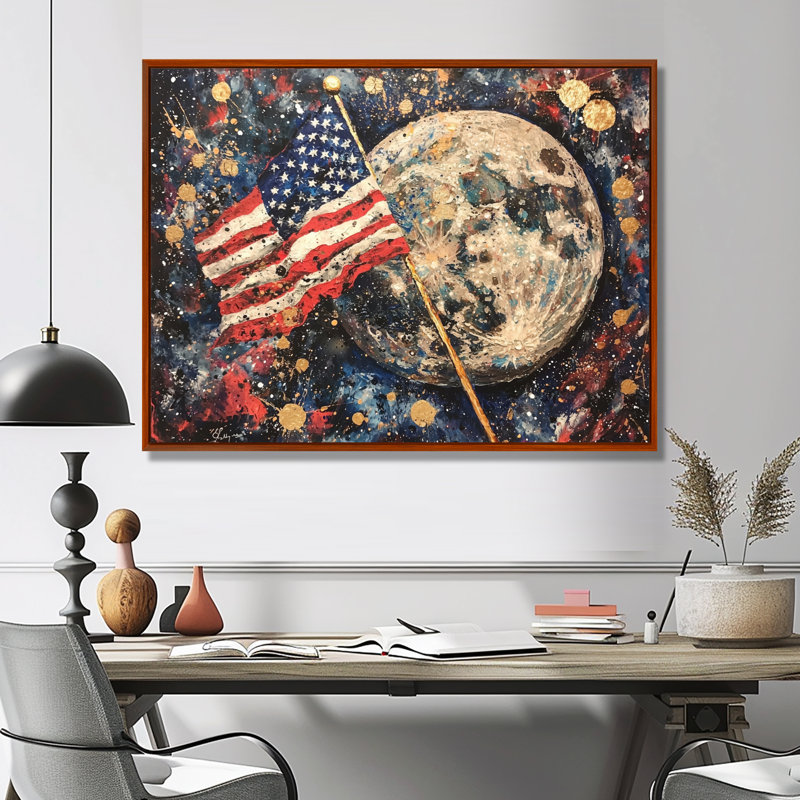 Reis - Usa Patriotist, impression sur toile, H 24 po x l 32 po, Impression encadrée flottante, Brun