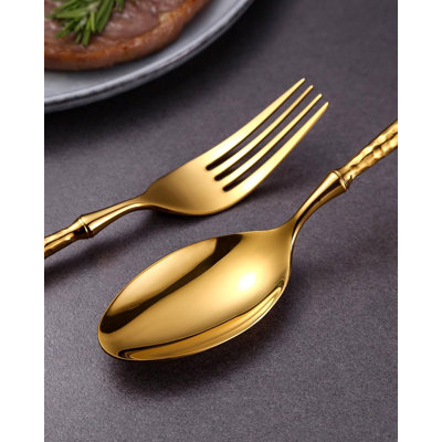 20-Piece Stainless Steel Flatware Set For 4, Heavy Duty 18/10 Forged Cutlery With Hammered Texture, Mirror Polished, Dishwasher Safe, Includes Spoons And Forks