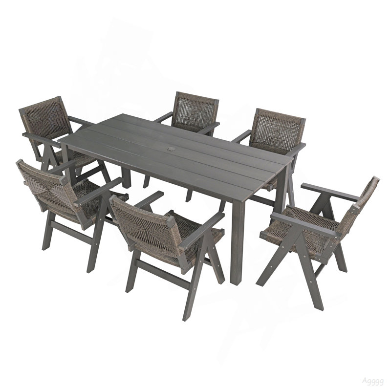 Table de salle à manger simple de 68,9 pouces de haute qualité pour les pique-niques en plein air et les repas décontractés de patio