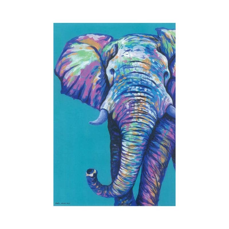 Elephantastic 1 Piece Painting on Canvas, 20.32 cm H x 30.48 cm W, Wrapped Canvas
