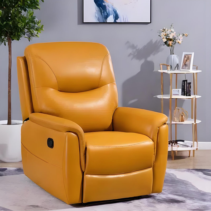 Keever, Yellow Faux Leather